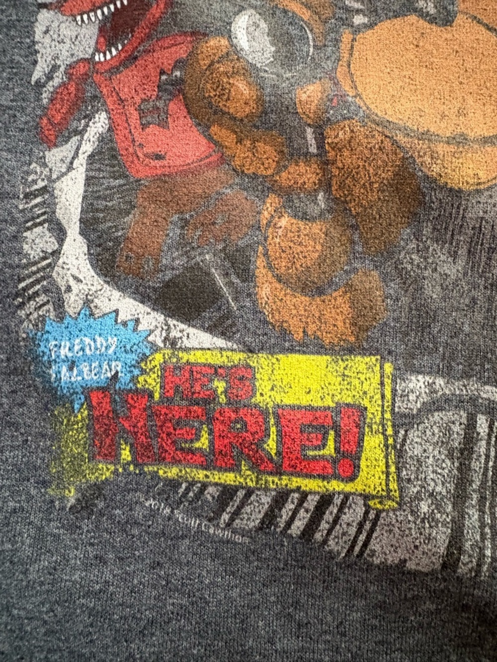 **FIVE NIGHTS AT FREDDY’S** Kids Graphic Tee - Charcoal VINTAGE MEDIUM M - Picture 3 of 10